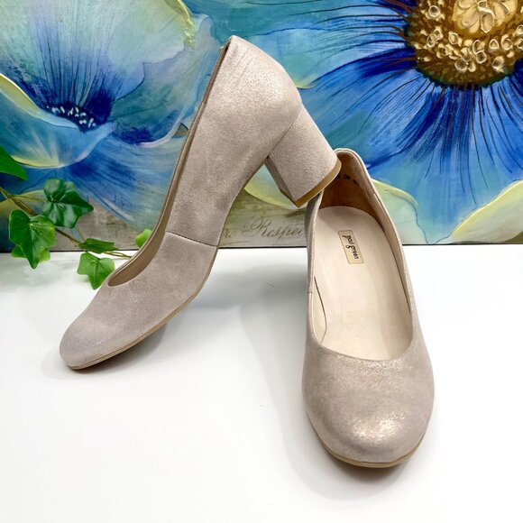 PAUL GREEN Samona Block Heel Pump In Cachemire Metallic Size 4.5 / US 7 - Picture 8 of 13